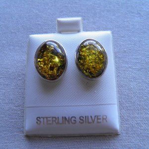 Sterling Silver and Baltic Amber Earrings